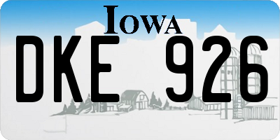 IA license plate DKE926
