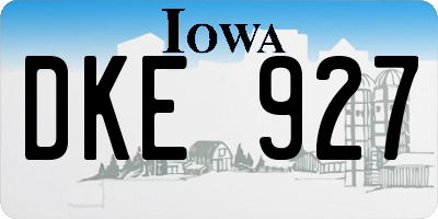 IA license plate DKE927