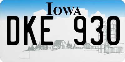 IA license plate DKE930