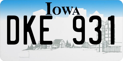 IA license plate DKE931