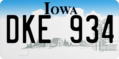 IA license plate DKE934