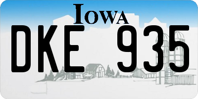 IA license plate DKE935