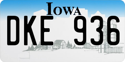 IA license plate DKE936