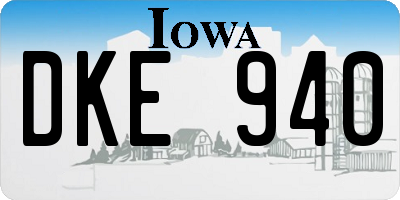 IA license plate DKE940