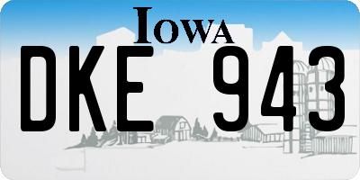 IA license plate DKE943