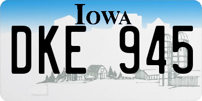 IA license plate DKE945