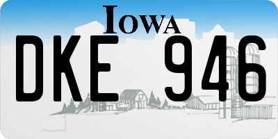 IA license plate DKE946