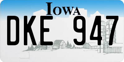 IA license plate DKE947