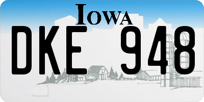 IA license plate DKE948
