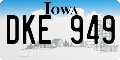 IA license plate DKE949
