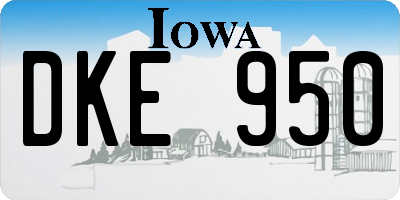 IA license plate DKE950