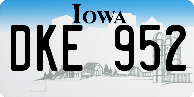 IA license plate DKE952