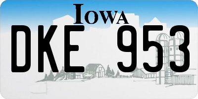 IA license plate DKE953