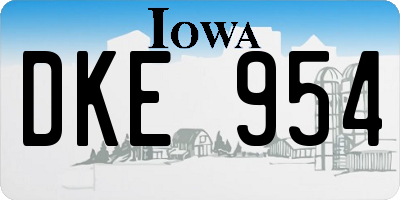 IA license plate DKE954