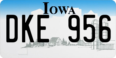 IA license plate DKE956