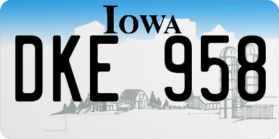 IA license plate DKE958