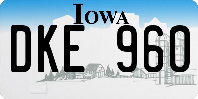 IA license plate DKE960