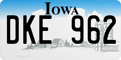 IA license plate DKE962