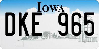 IA license plate DKE965