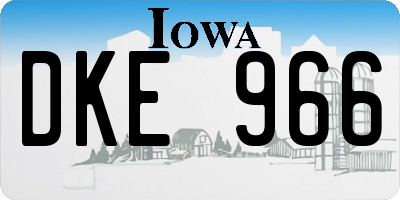 IA license plate DKE966