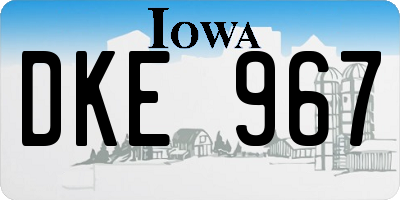 IA license plate DKE967