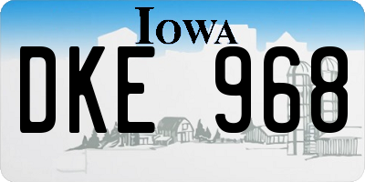 IA license plate DKE968