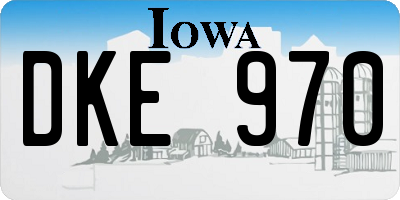 IA license plate DKE970