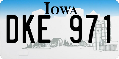 IA license plate DKE971