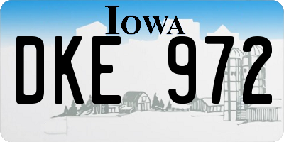 IA license plate DKE972