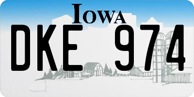 IA license plate DKE974