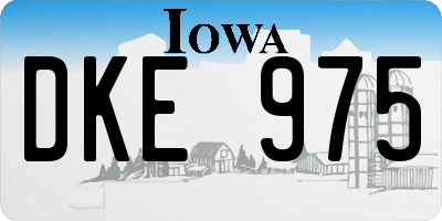 IA license plate DKE975