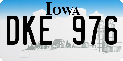 IA license plate DKE976