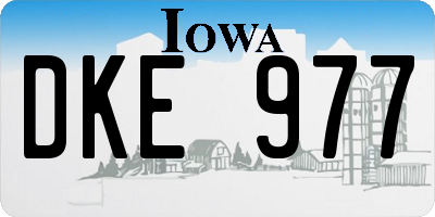 IA license plate DKE977