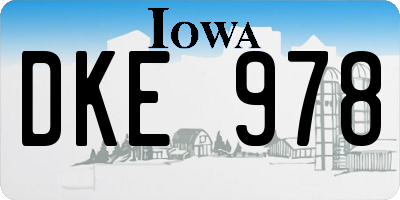 IA license plate DKE978