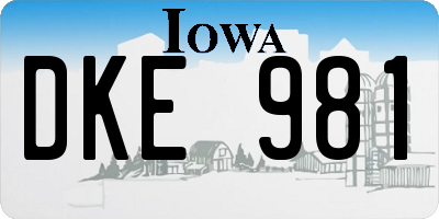 IA license plate DKE981