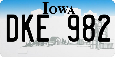IA license plate DKE982