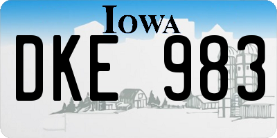 IA license plate DKE983