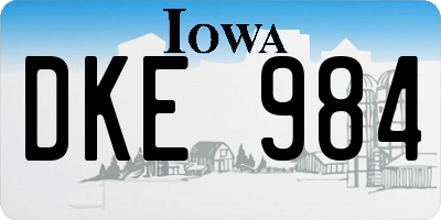 IA license plate DKE984