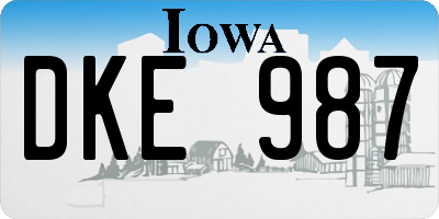 IA license plate DKE987