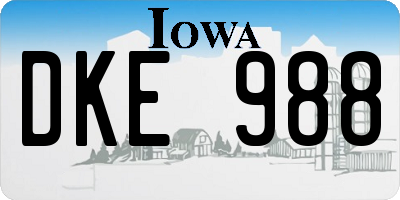 IA license plate DKE988