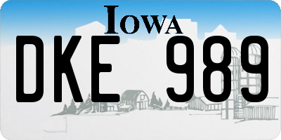 IA license plate DKE989