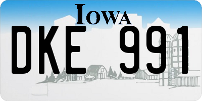 IA license plate DKE991