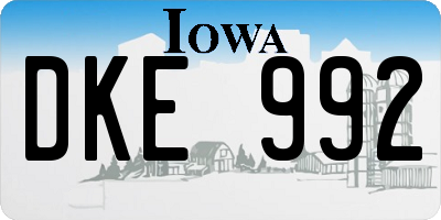 IA license plate DKE992