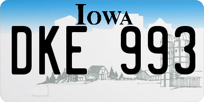 IA license plate DKE993