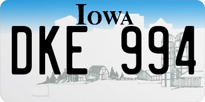 IA license plate DKE994
