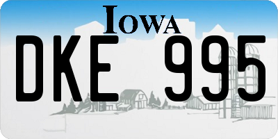 IA license plate DKE995