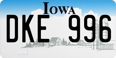 IA license plate DKE996