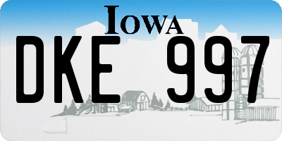IA license plate DKE997