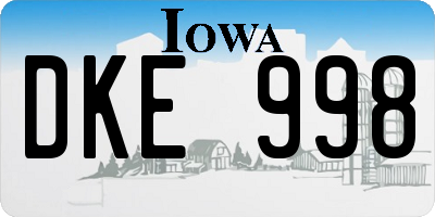 IA license plate DKE998