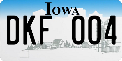 IA license plate DKF004